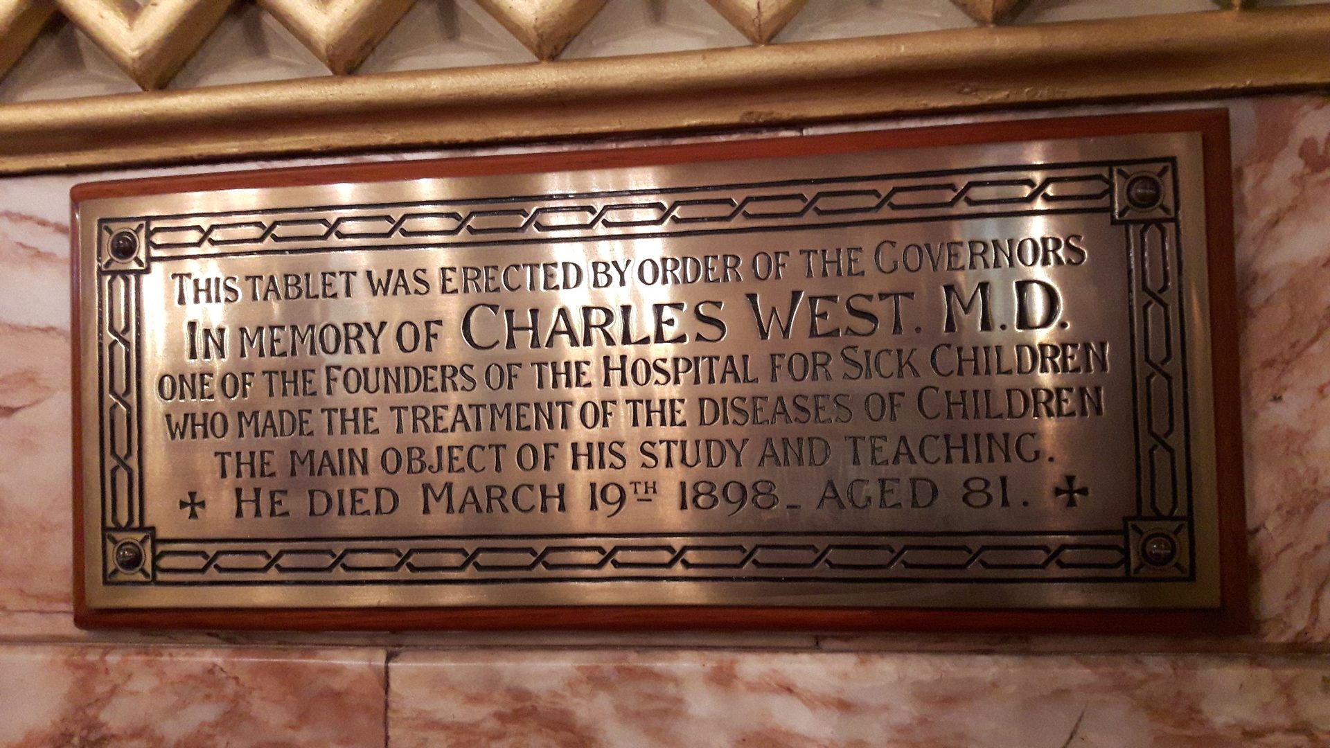 Charles West's memorial tablet, Great Ormond Street Hospital, London (40).jpg